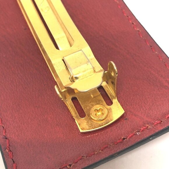 FENDI logo Barrette Hair Clip Leather Red - Picture 8 of 12